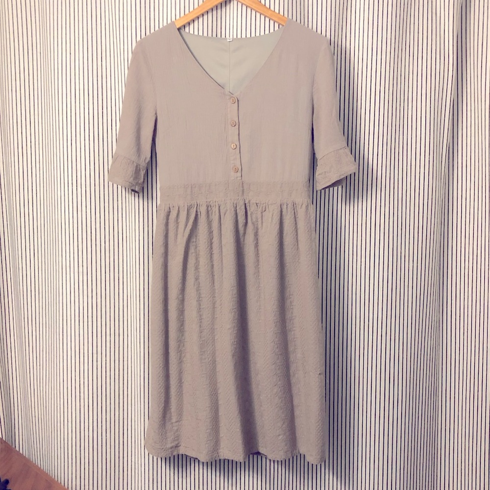 Cotton Beige Midi Dress